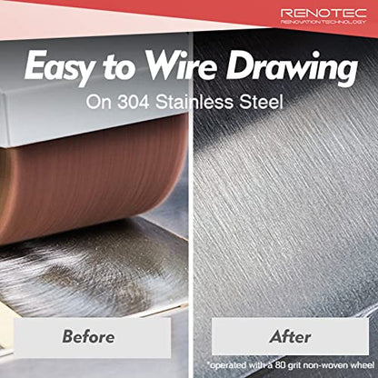 Non-Woven Wire Drawing Flap Wheel, 120x100mm, for Stainless Steel, Copper Satin Finishing and Metal Surface Treatment, SCT Conditioning Buffing Drum for Burnishing Polishing Machine (80 Grit) - style: Grit 80