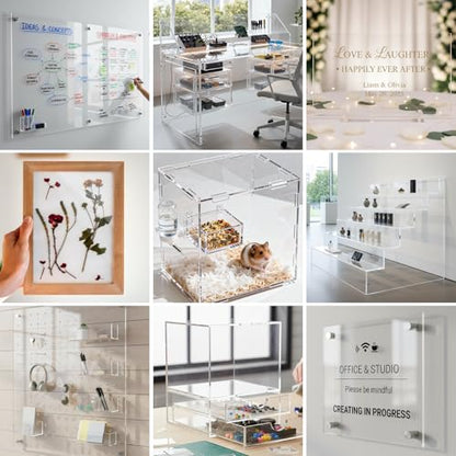 CALPALMY 12 x 24 x 1/4 inch Clear Cast Acrylic Plexiglass Sheet, 2-Pack - color: Clear (Laser Cut), size: 12x24", 1/4" Thick