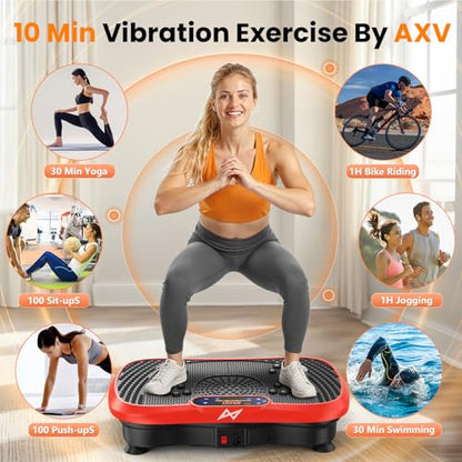 AXV Vibration Plate Exercise Machine Fitness Platform Body Vibrating Board - color: BT.PRO.RED