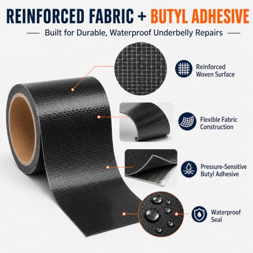 RV Underbelly Repair Tape, 6 in x 50 ft, Waterproof Fabric Tape - size: 6'' x 50 Ft