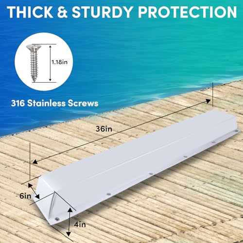 ORLANG 36"/48"/59"/72" Dock Bumpers,Dock Fenders with Stainless Steel Screws,Boat Dock Bumpers,Dock Post Bumper for Docking Edges, Piling, Vertical Poles, Horizontal Decks or Piers(Multiple Colors) - color: White, style: 36 In-2Pack