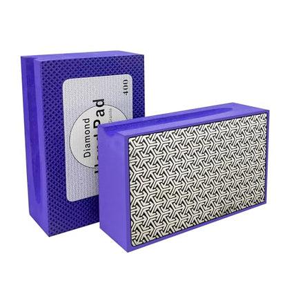 Diamond Hand Polishing Pads,400 Grit Diamond Sanding Pads with Foam Backing Tile Tools Polishing Pad Sanding Block Polishing forGlass Wood Ceramic Marble Metal 1pcs - color: purple