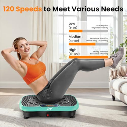 AXV Vibration Plate Exercise Machine Fitness Platform Body Vibrating Board - color: BT.PRO.GREEN