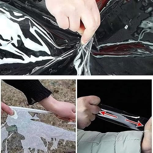 Clear Tarps Heavy Duty PVC, Transparent Tarp Durable Waterproof Dustproof Windproof, Tarpaulin with Grommets & Ropes for Greenhouse, Patio, Garden, Pavilion, Chicken, Porch, Outdoor (10' x 12') - size: 10' x 12'（3x3.6m）