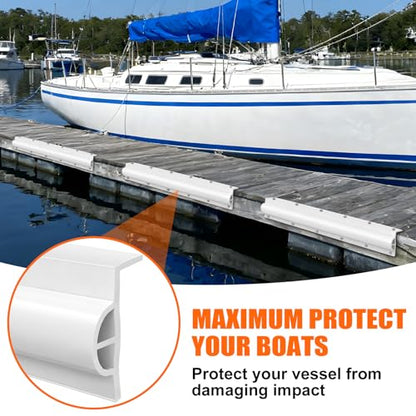 Dock Edging 10 Feet/20 FeetBoat Dock Bumpers for Dockside and Edge,5 Park and 10 Park Dock Greater Protector Rub Rail for Boats,Each Park 23.5 inch Long. - color: white, style: 5 pcs Totall 10ft