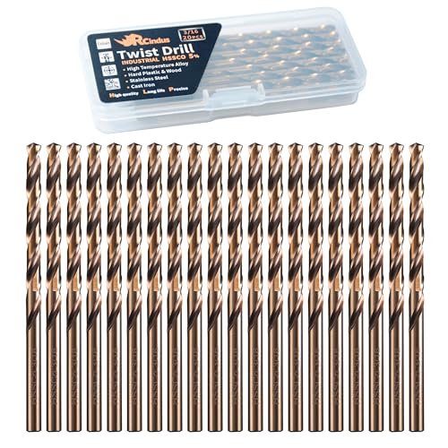 (20PCS) 3/16" Cobalt Drill Bit, HSS M35 Metal Drill Bits for Steel, Stainless Steel, Cast Iron, Hard Plastic and Wood - size: 3/16 20PCS Cobalt