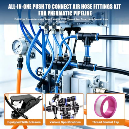 mankk 210 PCS Quick Connect Air Hose Fitting Assortment Kit - color: 210PCS