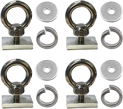 4 Pack Heavy-Duty Stainless Steel Eye Bolt tie Down Anchor kit for roof Rack. Also can be Used for fix The 4WD Awning and Other Accessories.