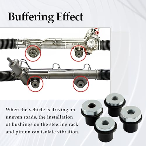 FUSCH 4PCS Steering Rack and Pinion Mount Bushing Compatible with 2000-2012 Dodge Ram 1500 Replace #: 52106728AC 52113031AD
