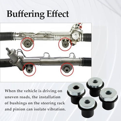 FUSCH 4PCS Steering Rack and Pinion Mount Bushing Compatible with 2000-2012 Dodge Ram 1500 Replace #: 52106728AC 52113031AD