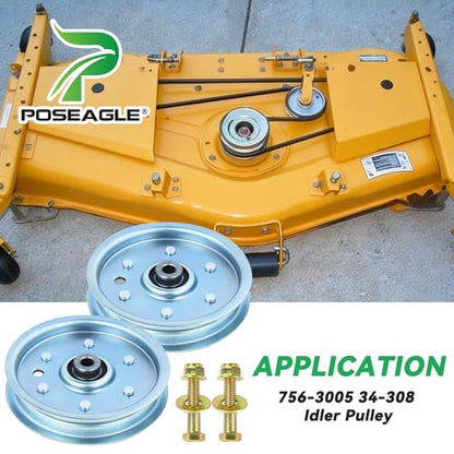 2 Pack 756-1229 Idler Pulley for Cub Cadet 50 Inch RZT50 Tractors - size: 2x756-3005