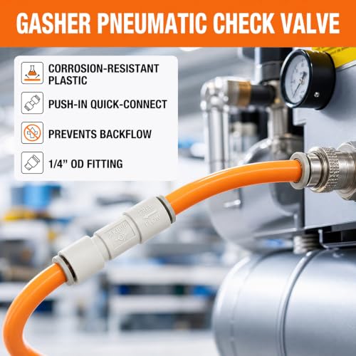 GASHER 4PCS 1/4OD Pneumatic Check Valve AKH 06-00 White - size: 1/4" OD