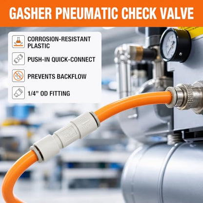 GASHER 4PCS 1/4OD Pneumatic Check Valve AKH 06-00 White - size: 1/4" OD