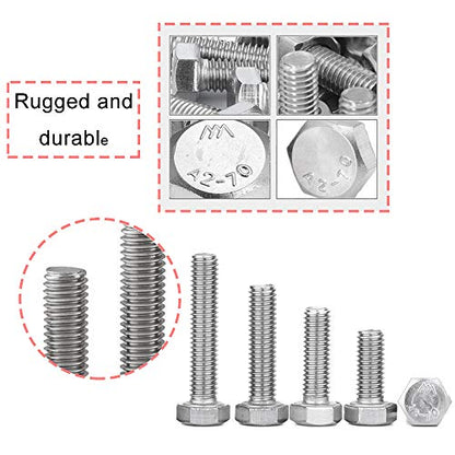 newlng M6 304 Stainless Steel Nuts and Bolts, Hex Flat Head Cap Bolts Screws Nuts Hexagon Socket Head Screw,Heavy Duty Hex Bolts Nuts Assortment, Head Mechanical Parts Combination Box - size: A-M6