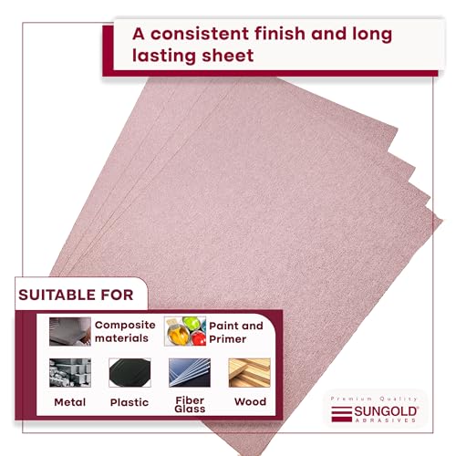Sungold Abrasives 11106 9" X 11" 80 Grit Sanding Sheets Stearated Aluminum Oxide, 25-Pack - size: 80 Grit