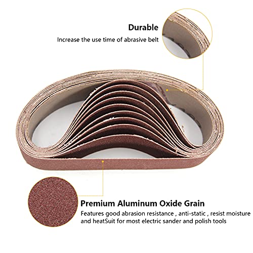 Sanding Belts, Abrasive Sanding Belts, Belt Sander Sandpaper, Aluminum Oxide Sanding Belts (80 Grit, 1.2 x 13 Inch) - style: 80 Grit