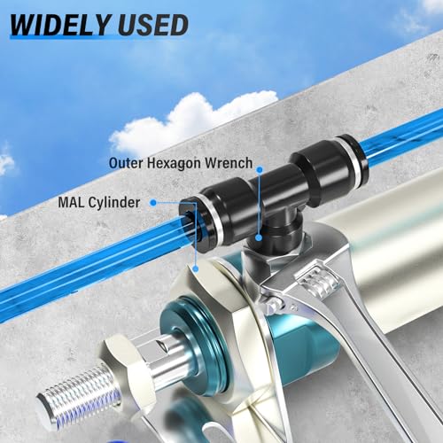 TAILONZ 1/4" OD x 1/8" MNPT Push to Connect Branch Tee Fitting 10Pcs - size: 1/4"OD x 1/8"MNPT