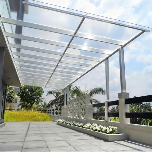 Clear Polycarbonate Roofing Sheet, Acrylic Plastic Sheet Pergola Roofing Canopy Cover Outdoor Awning Shelter for Greenhouse Shed Carport (4x32.8ft(1.2x10m)) - size: 4x32.8ft(1.2x10m)