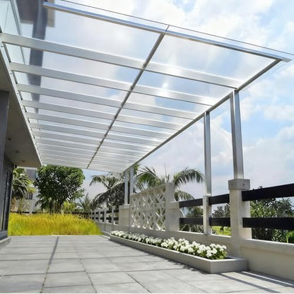 Clear Polycarbonate Roofing Sheet, Acrylic Plastic Sheet Pergola Roofing Canopy Cover Outdoor Awning Shelter for Greenhouse Shed Carport (4x26.2ft(1.2x8m)) - size: 4x26.2ft(1.2x8m)
