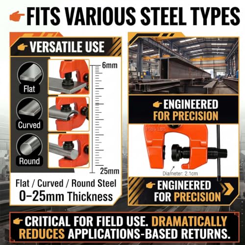 Frienda Plate Lifting Clamp 1655 Lbs/0.75 T Adjustable Opening 0-1.1 Inch - size: 0-1.1 Inch, style: 1655 Lbs/ 0.75 T