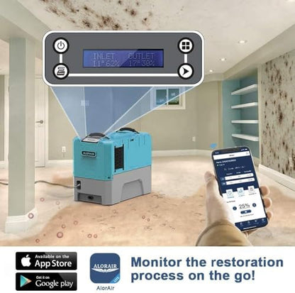 ALORAIR 180 PPD Commercial & Industrial Dehumidifier with Pump APP Cocntrol - color: Grey & Blue