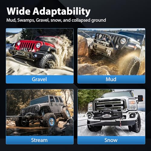 18000LBS Electric Winch, 18000lbs 12V Winch Steel Cable Winch, 18000LBS Winch ATV UTV Truck Winch, with Wireless and Hand Remote Controller, Control Box Assembly,4 Way Roller Fairlead,Hook