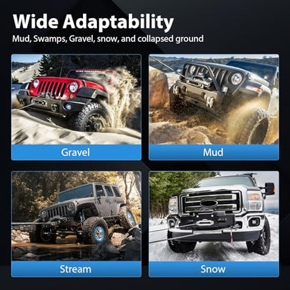 18000LBS Electric Winch, 18000lbs 12V Winch Steel Cable Winch, 18000LBS Winch ATV UTV Truck Winch, with Wireless and Hand Remote Controller, Control Box Assembly,4 Way Roller Fairlead,Hook