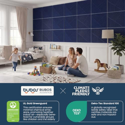 BUBOS 6 Pack 3D Wall Panels,23.6"x23.6" Acoustic Sound Absorbing Wall - color: Blue