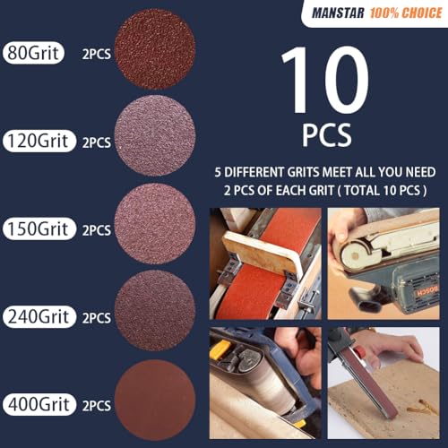 10 Pcs 6 x 48 Inch Assorted Aluminum Oxide Sanding Belt,80/120/150/240/400 Grit - size: 6x48(10pcs)