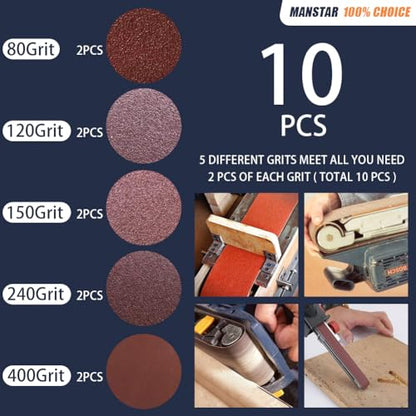 10 Pcs 6 x 48 Inch Assorted Aluminum Oxide Sanding Belt,80/120/150/240/400 Grit - size: 6x48(10pcs)