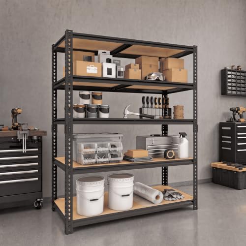 2400LBS Garage Shelving, 28" Wx12 Dx60 H Metal Storage Shelves - size: 60"H × 28"W × 12"D