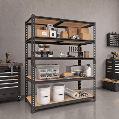 2400LBS Garage Shelving, 28" Wx12 Dx60 H Metal Storage Shelves - size: 60"H × 28"W × 12"D
