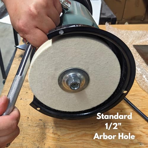2pk 6in Hard Felt Buffing Wheel with 1/2 Inch Arbor Drill Adapter