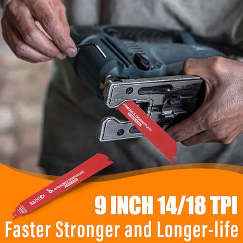25 Pack 9 Inch 14/18 Tpi Reciprocating Saw Blades for Metal Cutting - size: 9 Inch 14/18TPI