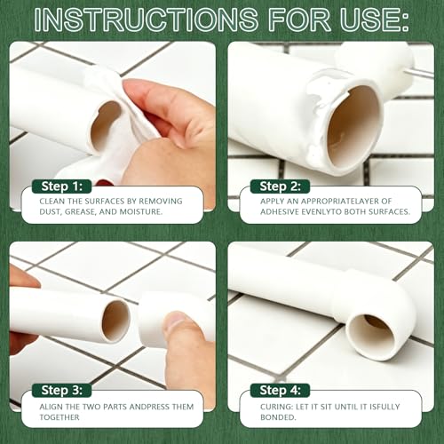 PVC Cement Pipe Glue 4.39floz, Waterproof High Strength PVC Adhesive