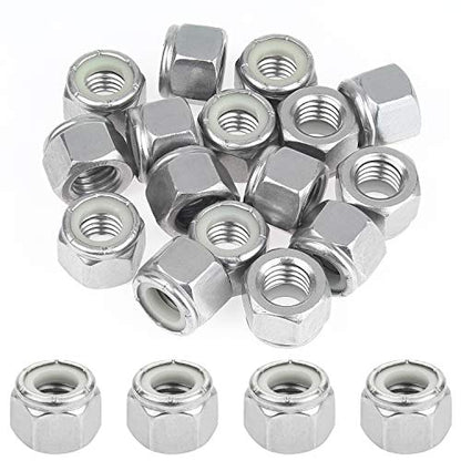 16 Pieces 1/2"-13 Nylon Insert Hex Lock Nuts, 304 Stainless Steel - size: 1/2-13 (16 pcs)
