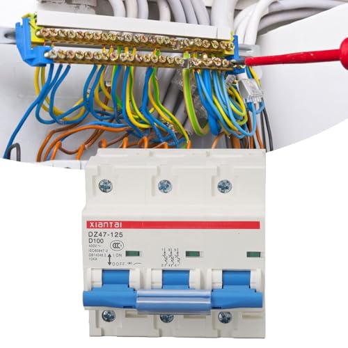 Miniature Circuit Breaker. AC Disconnect Switch Mini Circuit Breaker 3 Phase 100A 400V High Safety Overload Protection Miniature Circuit Breaker for Home Industry