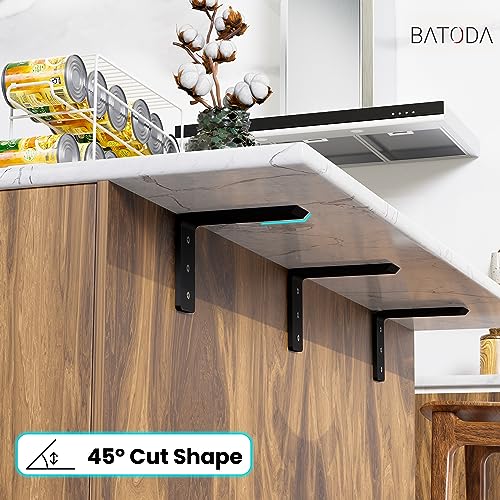 BATODA 12” Countertop Support Steel Brackets (2 PCS), Heavy Duty L Bracket - size: 12 Inch