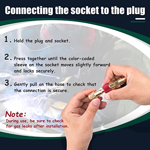 QDB10 Torch To Hose Quick Connect Set For Welding Torch With Check Valves