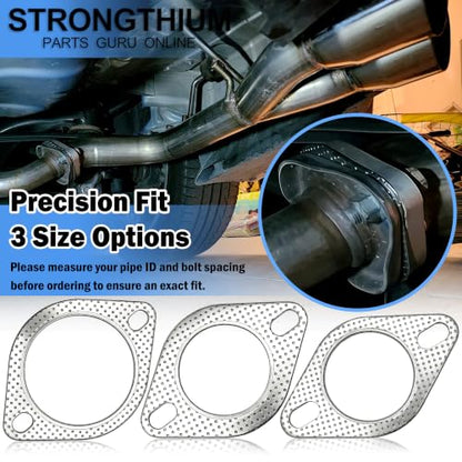 Strongthium 6 Pcs 2.25" 2.5" 3" Exhaust Gasket 2-Bolt