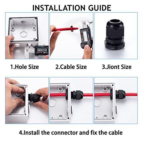 PENGLIN Cable Glands 1" NPT Nylon Cable Connector (20-Pack) - color: Black, size: 1 Inch (20-Pack)