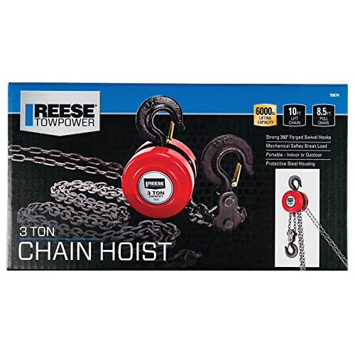 REESE Towpower 7067400 3 Ton Chain Hoist