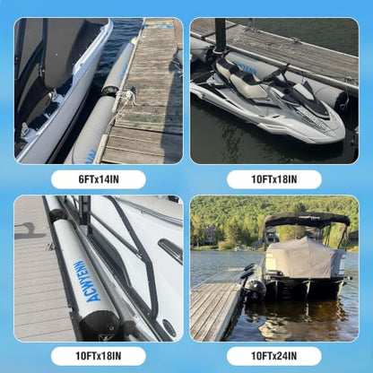 Inflatable Large Boat Dock Bumpers and Fenders for Docking - size: 6'x14" Grey-Black