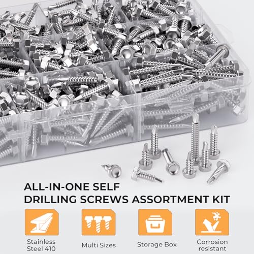 INCLY 480PCS #8#10 Self Tapping Screws for Metal with Socket