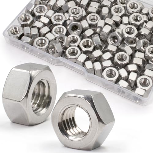 ZQZ M5-0.8 Hex Nuts,200PCS Stainless Steel Hardware Nut 304 ss Threaded Nut - size: Metric M5;200 PCS