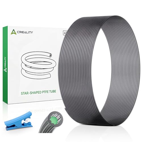 Creality PTFE Teflon Tube 4M, Upgrade Low-Resistance Star-Shaped Inner Channel Design Reduces Resistance by 30%, Support 260°C High Temperatures Printing, Precision Performance in Multicolor Printing - style: 4M
