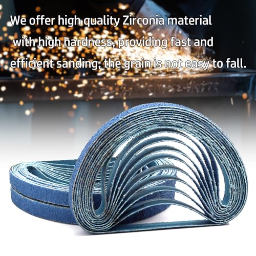 3/8 x 13 Inch Zirconia Sanding Belts 40 Grit,30 Pack - color: 40 Grit, size: 3/8x13 inch