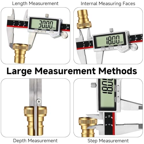 Digital Caliper, IP54 Waterproof Stainless Steel Caliper Measuring Tool, Vernier Caliper with Huge LCD Screen, Auto - Off Feature, Inch and Millimeter Conversion (6 Inch /150 mm)