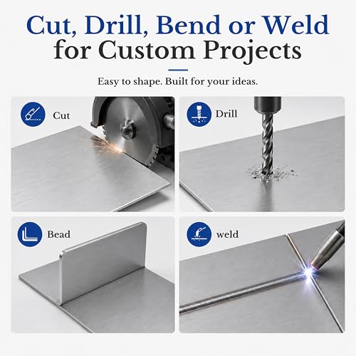 2 Pack 430 Magnetic Stainless Steel Sheets, 18 Gauge 6"x 4" Brushed Metal - size: 6″× 4″