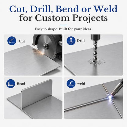 2 Pack 430 Magnetic Stainless Steel Sheets, 18 Gauge 24"x12" Brushed Metal - size: 24″× 12″